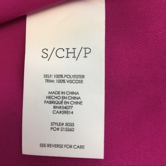 CAbi Campo Fuchsia Pink Split V Neck Popover Tunic Top Mesh Cap Sleeves - Picture 10 of 16